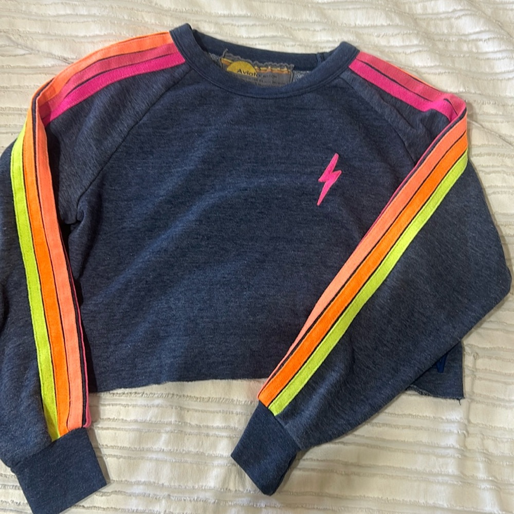 Aviator Nation Rainbow Bolt Crew